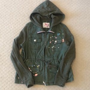 Girls’ paint splattered cargo jacket